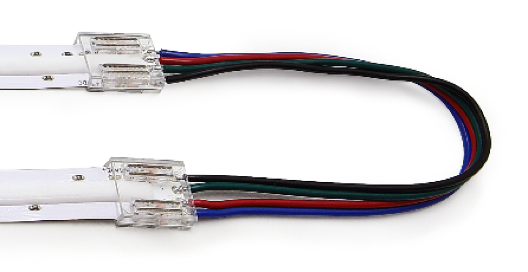 Разъем 4PIN с проводом для LED ленты COB RGB 12 мм, лента - лента (1 шт)
